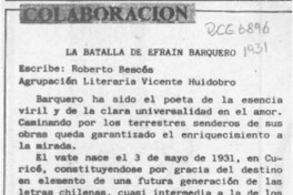 La batalla de Efraín Barquero  [artículo] Roberto Bescós.