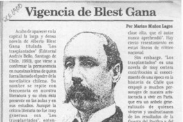 Vigencia de Blest Gana  [artículo] Marino Muñoz Lagos.
