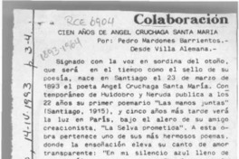 Cien años de Angel Cruchaga Santa María  [artículo] Pedro Mardones Barrientos.