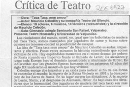 Crítica de teatro  [artículo] Marina de Navasal.