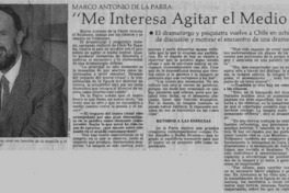 "Me interesa agitar el medio chileno"  [artículo].