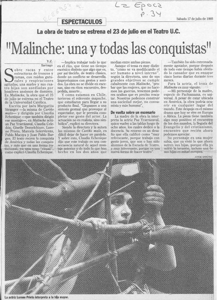 "Malinche, una y todas las conquistas"  [artículo] Y. Z.