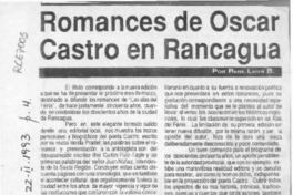 Romances de Oscar Castro en Rancagua  [artículo] René Leiva B.