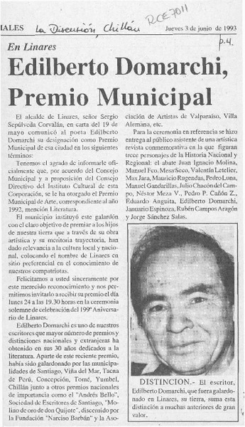 Edilberto Domarchi, Premio Municipal  [artículo].