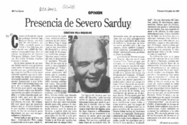Presencia de Severo Sarduy  [artículo] Cristian Vila Riquelme.