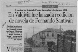 En Valdivia fue lanzada reedición de novela de Fernando Santiván  [artículo] R. V.