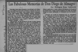 Las fabulosas memorias de don Diego de Almagro  [artículo] Wellington Rojas Valdebenito.