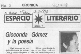 Gioconda Gómez y la poesía  [artículo] Ana María Lepe.