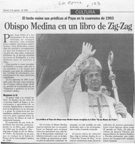 Obispo Medina en un libro de Zig-Zag  [artículo].
