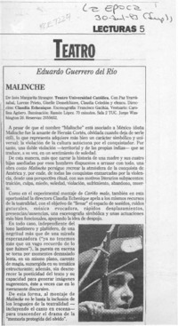 Malinche  [artículo] Eduardo Guerrero del Río.