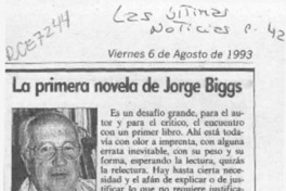 La primera novela de Jorge Biggs  [artículo] Hugo Montes Brunet.