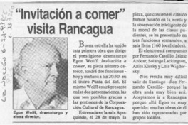 "Invitación a comer" visita Rancagua  [artículo].