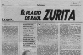 El plagio de Raúl Zurita  [artículo] José Chrstian Páez.