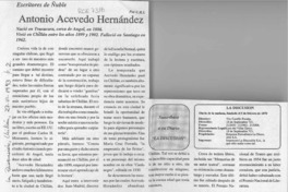 Antonio Acevedo Hernández  [artículo] C. R. I.