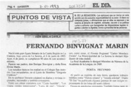 Fernando Binvignat Marín  [artículo] Aída Ubilla Dávila.