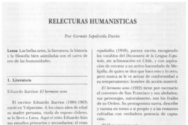 Relecturas humanísticas