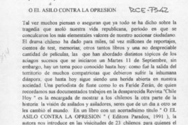 O el asilo contra la opresión  [artículo] Wellington Rojas Valdebenito.
