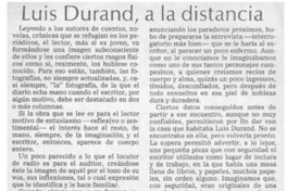 Luis Durand, a la distancia  [artículo] Hugo Rolando Cortés.