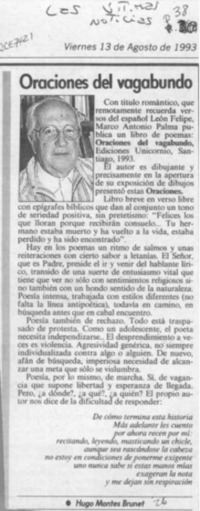 Oraciones del vagabundo  [artículo] Hugo Montes Brunet.