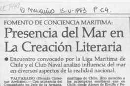 Presencia del mar en la creación literaria  [artículo] Hernán Cisternas Arellano.