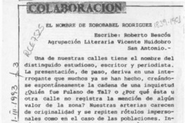 El nombre de Zorobabel Rodríguez  [artículo] Roberto Bescós.