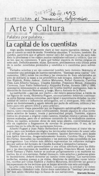 La capital de los cuentistas  [artículo] Marcelo Novoa.