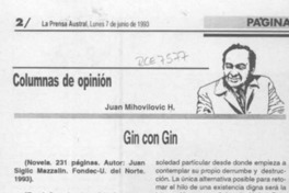 Gin con gin  [artículo] Juan Mihovilovic H.