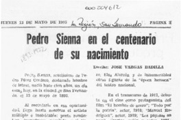 Pedro Sienna  [artículo] José Vargas Badilla.