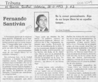 Fernando Santiván  [artículo] Víctor Fernández.