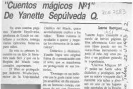 "Cuentos mágicos No. 1" de Yanette Sepúlveda Q.  [artículo] Gabriel Rodríguez.