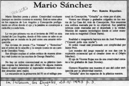 Mario Sánchez  [artículo] Ramón Riquelme.