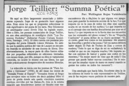 Jorge Teillier, "summa poética"  [artículo] Wellington Rojas Valdebenito.