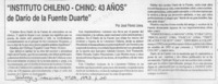 "Instituto Chileno-Chino, 43 años