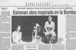 Estrenan obra inspirada en la Bombal  [artículo] Verónica San Juan.
