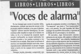 "Voces de alarma"  [artículo] Paz Molina.