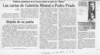 Las cartas de Gabriela Mistral a Pedro Prado  [artículo] R. V.
