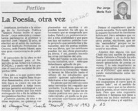 La poesía, otra vez  [artículo] Jorge Morla Ruiz.