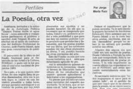 La poesía, otra vez  [artículo] Jorge Morla Ruiz.