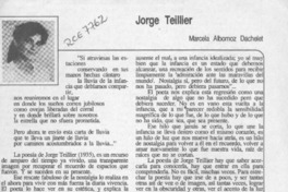Jorge Teillier  [artículo] Marcela Dachelet Albornoz.