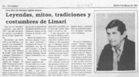 Leyendas, mitos, tradiciones y costumbres de Limarí  [artículo].