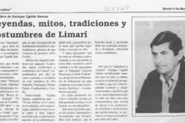 Leyendas, mitos, tradiciones y costumbres de Limarí  [artículo].