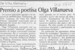 Premio a poetisa Olga Villanueva  [artículo].
