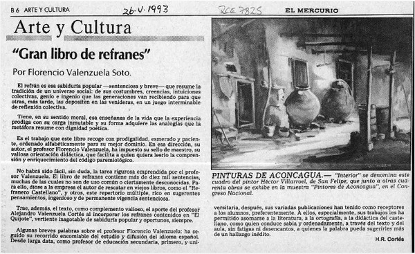"Gran libro de refranes"  [artículo] H. R. Cortés.