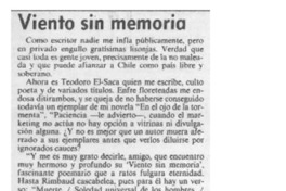 Viento sin memoria  [artículo] Juan Rubén Valenzuela.