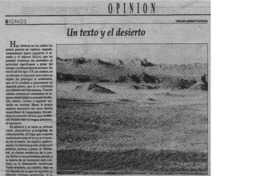 Un texto y el desierto  [artículo] Oscar Garaycochea.