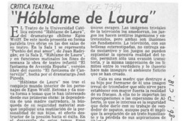 "Háblame de Laura"  [artículo] Agustín Letelier.