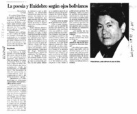 La poesía y Huidobro según ojos bolivianos
