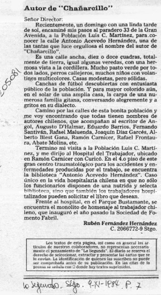 Antonio Acevedo Hernández  [artículo] Rubén Fernández Hernández.