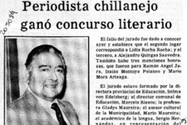 Periodista chillanejo ganó concurso literario  [artículo].