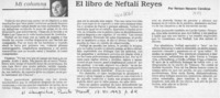 El libro de Neftalí Reyes  [artículo] Nelson Navarro Cendoya.